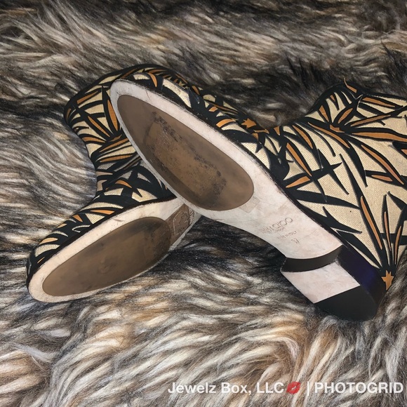 🌸Jimmy Choo🌸 RARE Mina Palm Canvas Ankle Boot - Picture 3 of 5